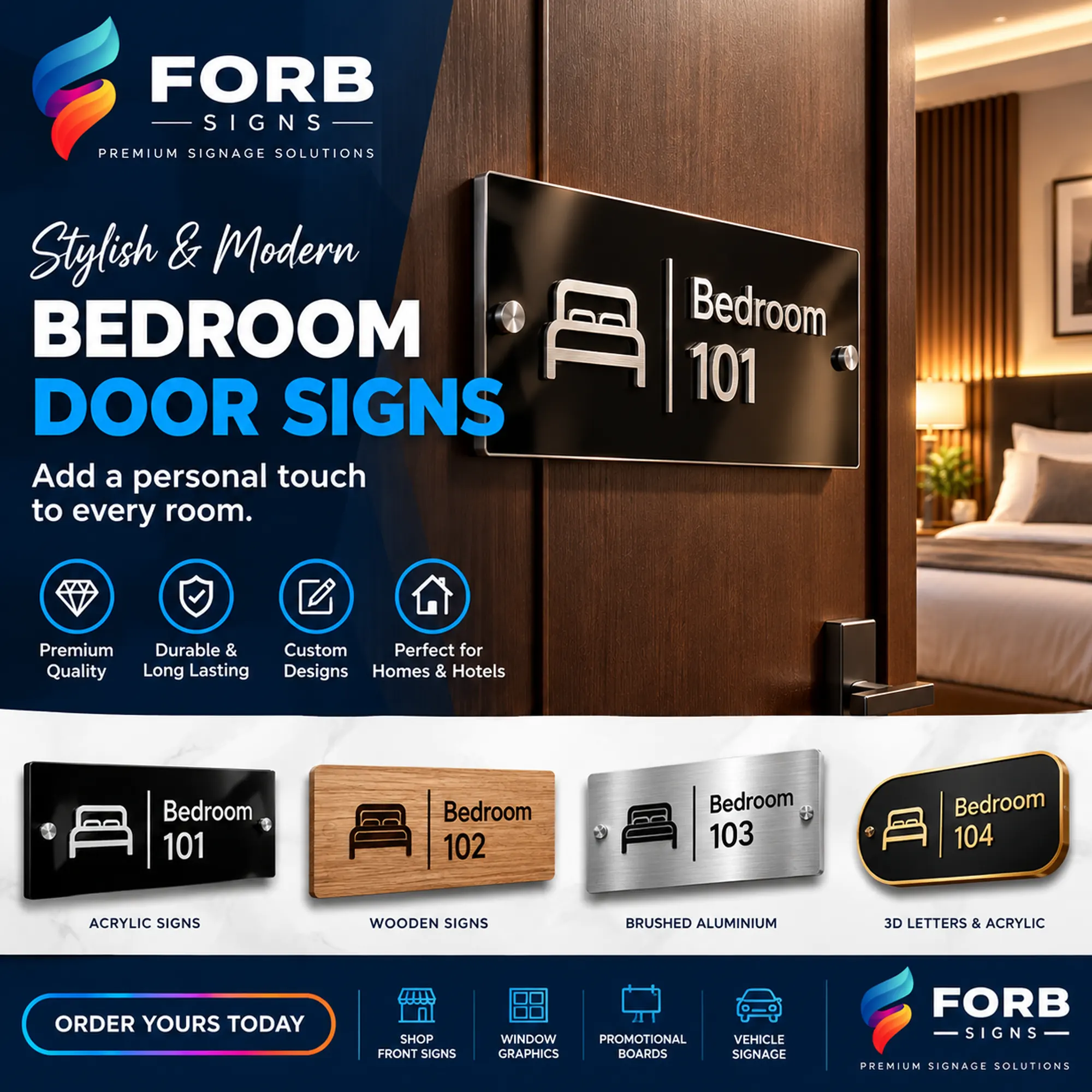 Bed Room door signs